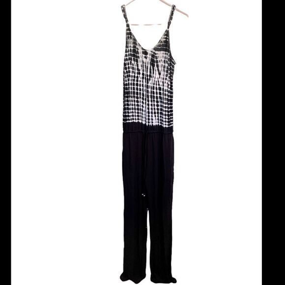 Venus Tie Dye black pockets jumpsuit.Size S - Picture 7 of 15
